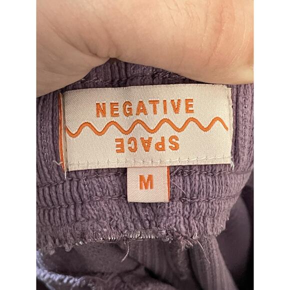Negative Space Shorts Mens Medium Purple Ribbed Lounge Drawstring Pockets - Picture 8 of 10